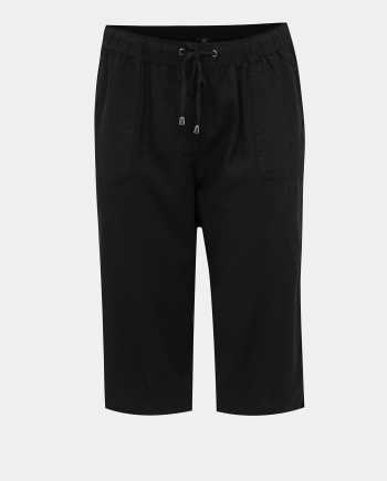 Černé dámské lněné 3/4 kalhoty M&Co Plus