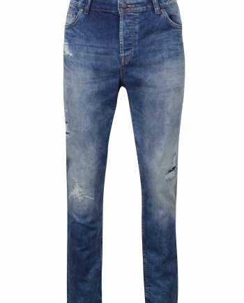 Modré slim fit džíny s potrhaným efektem ONLY & SONS Loom