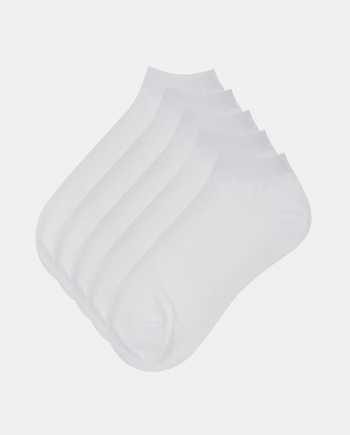 Sada pěti párů bílých kotníkových ponožek Jack & Jones Dongo