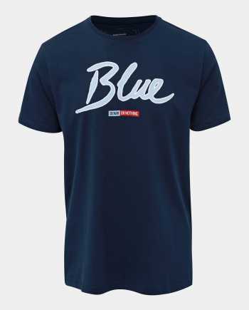Tmavě modré slim fit tričko s potiskem ONLY & SONS Lounge