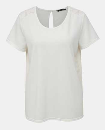 Bílé tričko s krajkou ONLY Ymia