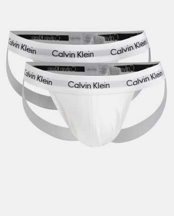 Sada dvou bílých jock strap slipů Calvin Klein Underwear