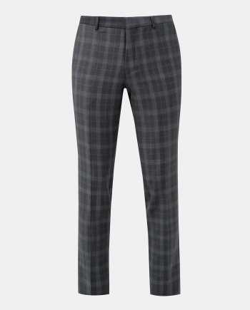 Šedé kostkované oblekové slim fit kalhoty s příměsí vlny Selected Homme Myloport