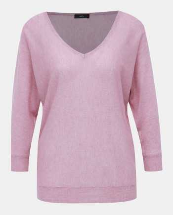 Růžový lehký svetr s 3/4 rukávem M&Co