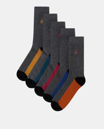 Sada pěti párů šedých ponožek Burton Menswear London