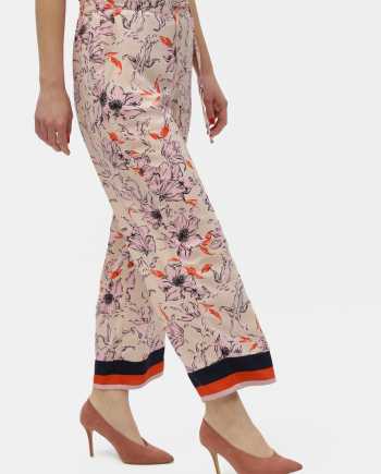 Růžové květované kalhoty Jacqueline de Yong Yadira