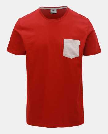 Červené slim fit tričko s kapsou Jack & Jones Boston