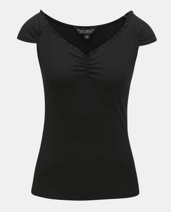 Černé žebrované tričko Dorothy Perkins