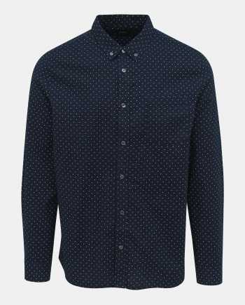Tmavě modrá puntíkovaná košile Burton Menswear London