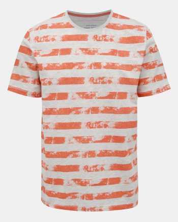 Šedo-oranžové pruhované tričko ONLY & SONS Patrik