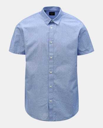 Modrá vzorovaná slim fit košile Selected Homme Chris