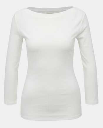 Bílé žebrované tričko Dorothy Perkins